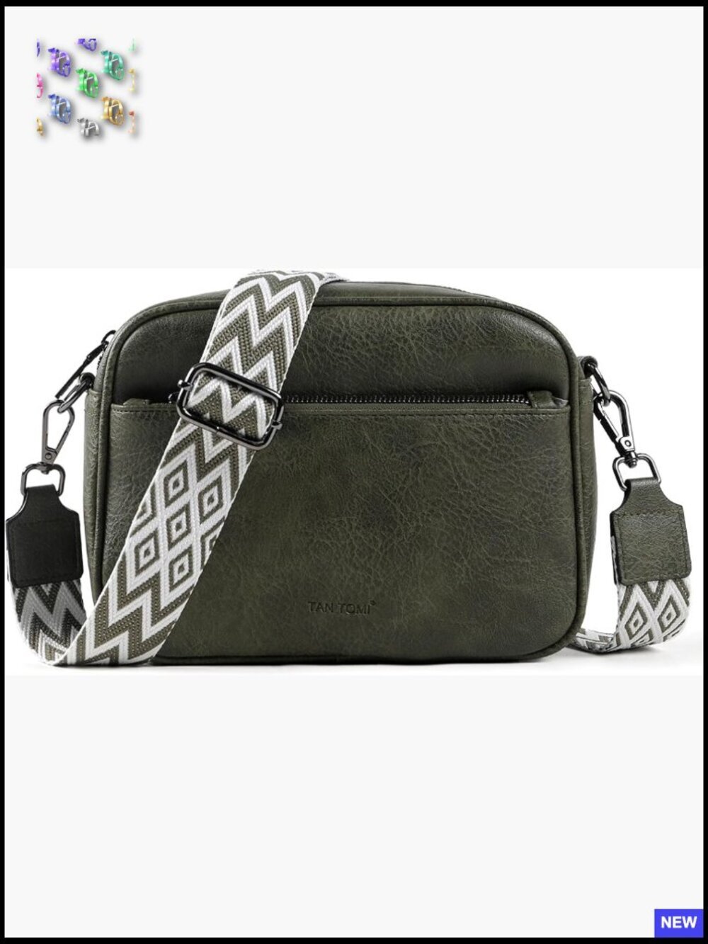 Vegan Leather Crossbody Bag with Adjustable Strap, Satchel Shoulder Purse,